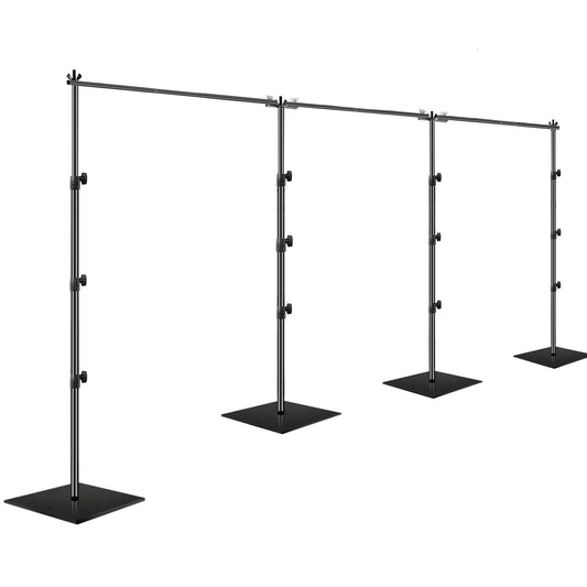 EMART 8.5x30ft(HxW) Photography Backdrop Stand for Parties, Adjustable Photo Pipe and Drape Background Back Drop Holder Frame Kit with Heavy Duty Metal Steel Base for Birthday Wedding - Black