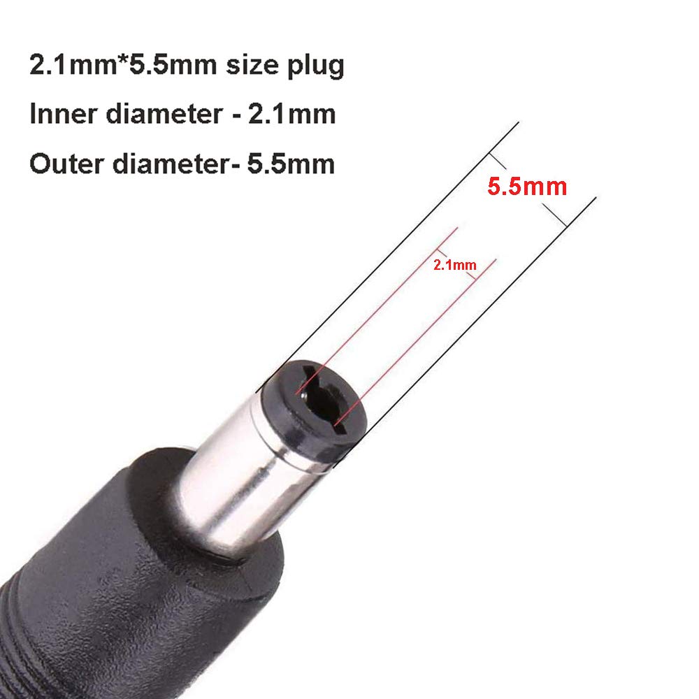 Taveky 10ft 12V 2.1mm 5.5mm (4 Pack) DC Power Adapter Extension Cord Cable Male to Female Plug for CCTV Security