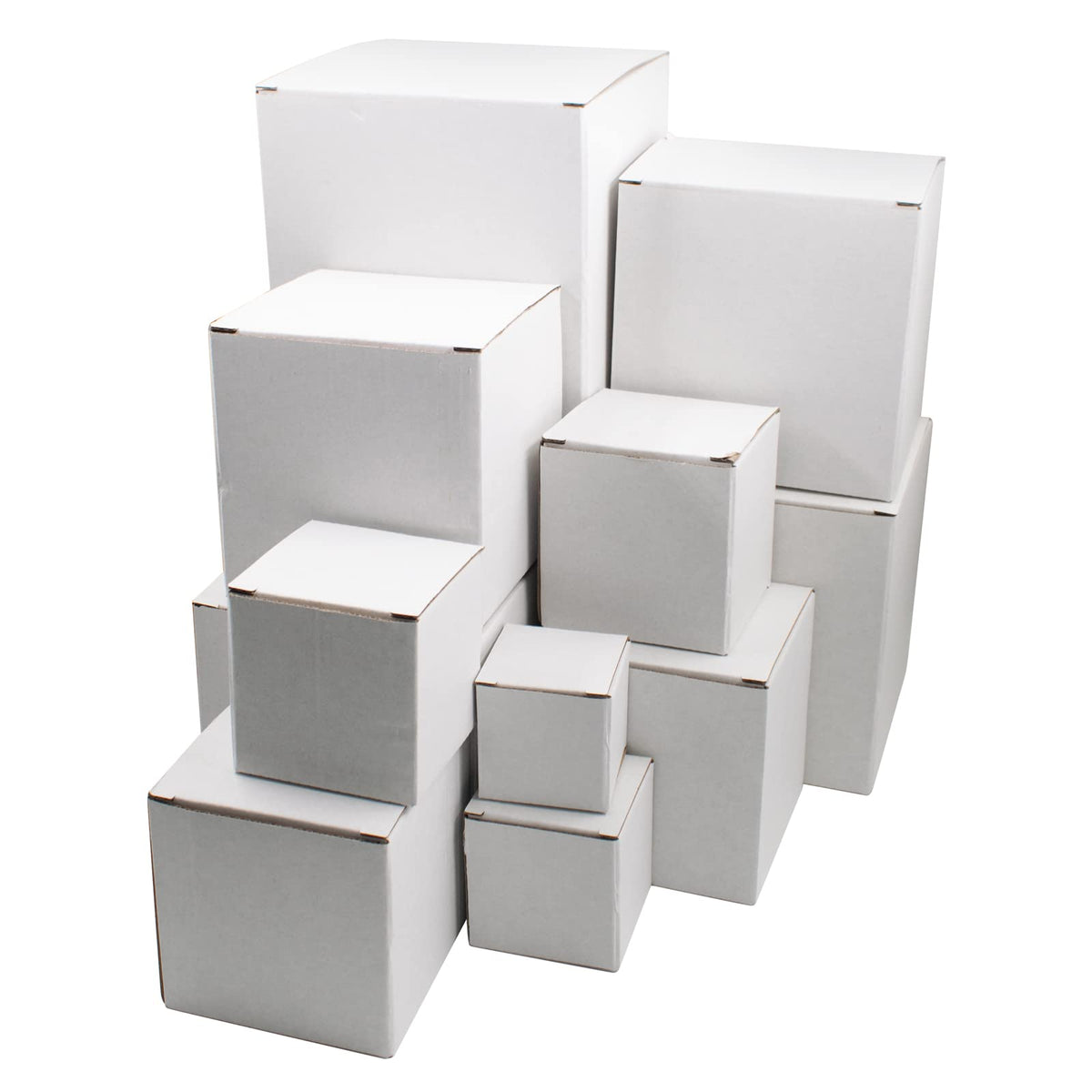 Cuyacili Prank Gift Boxes Nesting Gift Boxes Surprise Box White Carton Square Prank Box Funny Gag Gift for Weddings Anniversaries Birthday Packaging Presents 12 Nesting Cartons (1.9-6.3 Inch)
