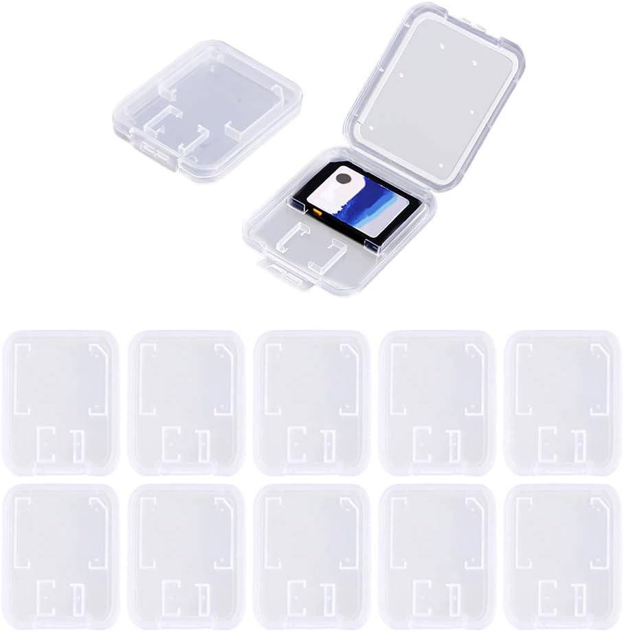 SteelFever (20 Clear Plastic Memory Card Case Compatible with SD SDHC SDXC Micro SD T-Flash Card PCS)