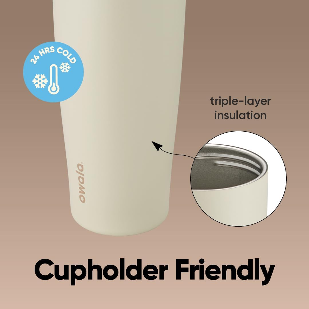 Owala FreeSip Sway - 40-Oz. Stainless Steel Water Bottle - Tan (Lightly Toasted)