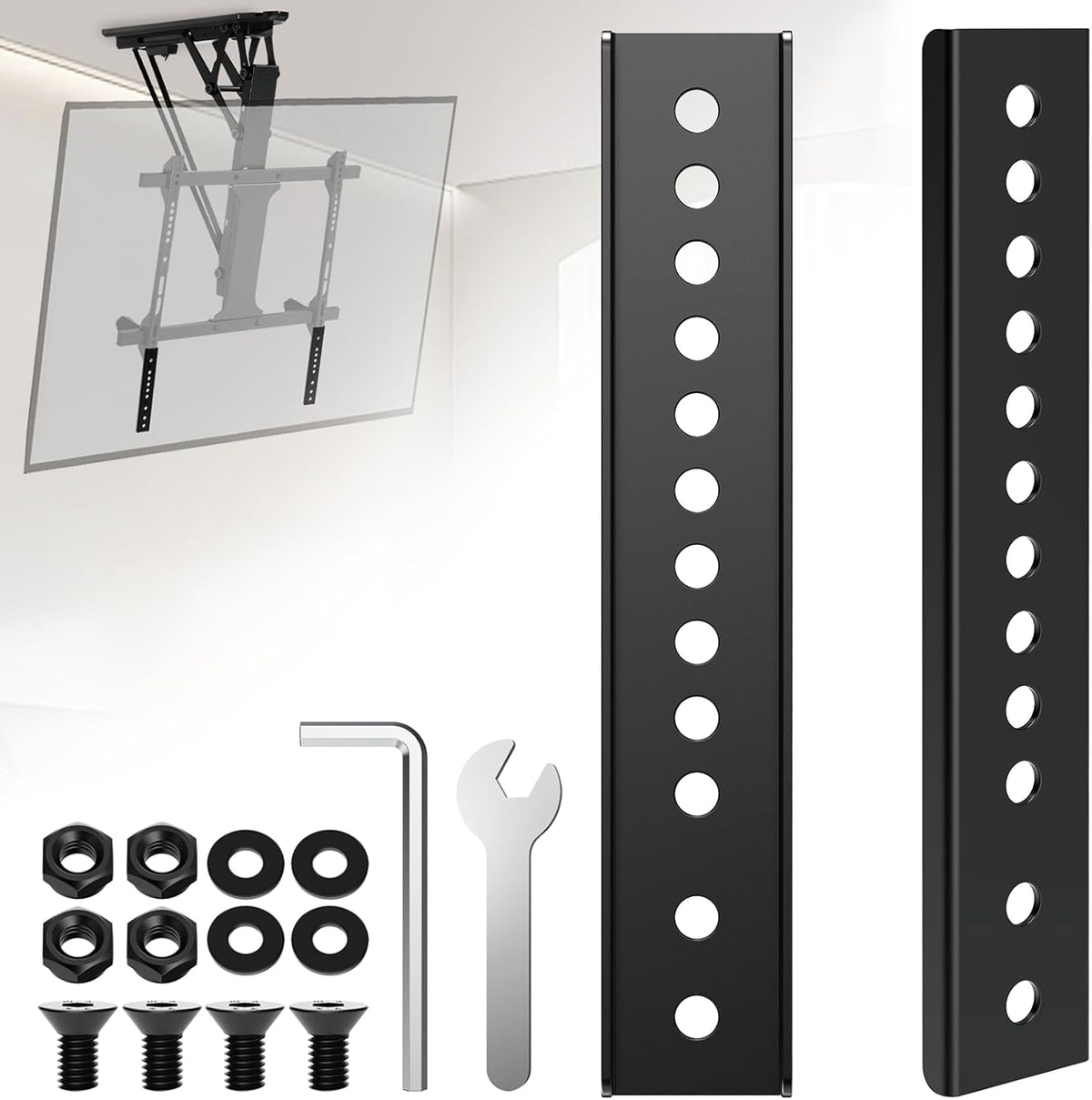 woiron 2 Vertical VESA Extender Plate Bracket Kit, TV Mount Extension Bracket Designed for Low VESA Pattern TVs