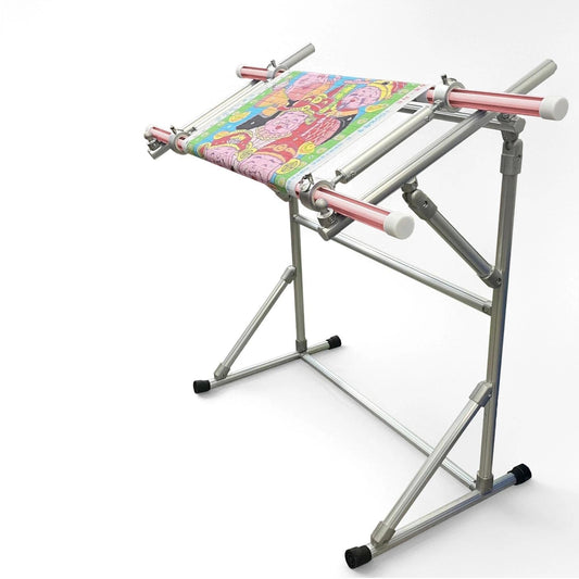 Floor-Standing Cross-Stitch Stand, Aluminum Alloy Embroidery Hoop Stand, Adjustable Embroidery Frame Bracket, Portable(Pink,Wide 31.5in)