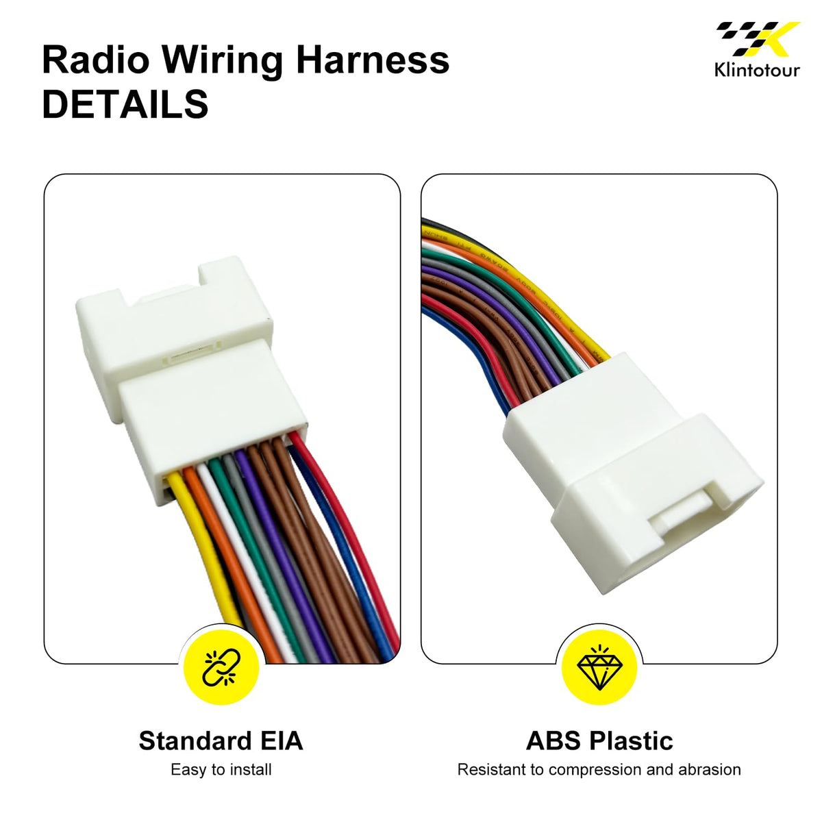 2008-2019/Kia 2013, Radio Wiring Harness Compatible with Mit-Subi-shi Stereo Installation Wire Harness Kit Aftermarket