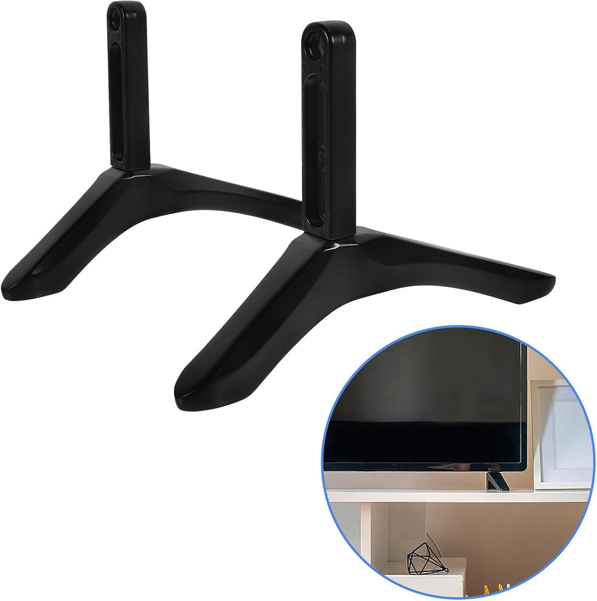 BESPORTBLE Replacement Tv Stand Base Pedestal with Screws Black Tabletop Tv Holder Bracket Suitable for Living Room