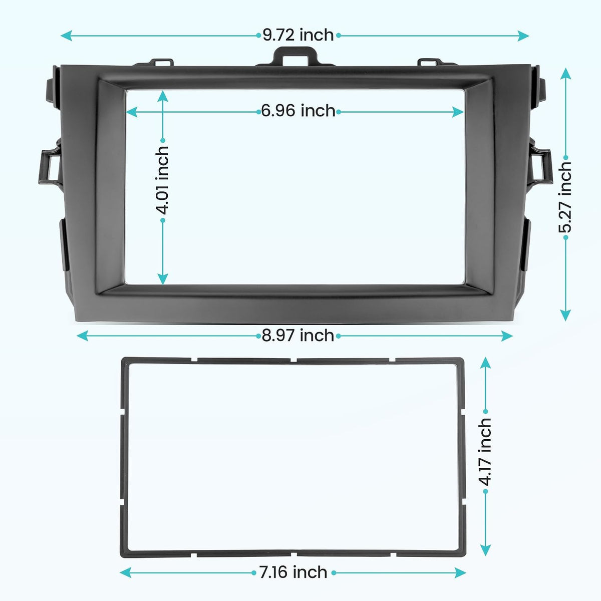 2009-2013 NuIth Double DIN Radio Installation Dash Kit W/Radio Wire Harness for Toyota Corolla, Aftermarket Radio Dash