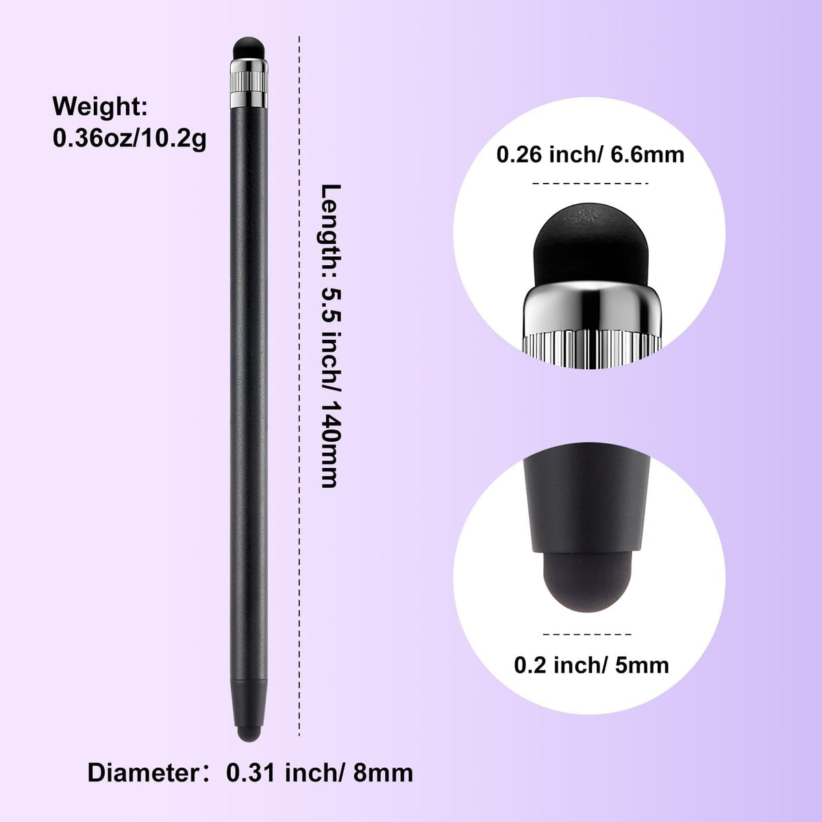 ChaoQ 6pcs Stylus Pen for Touchscreen, High Sensitivity and Precision Stylus Pen for iPad iPhone Android Suitable
