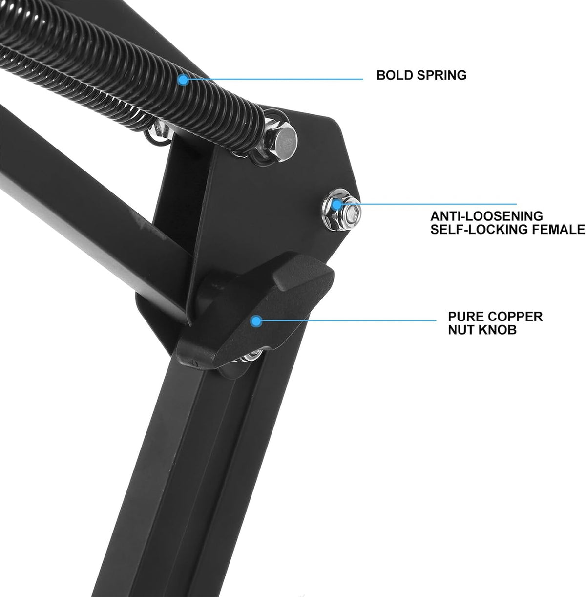 Lurrose 1/4 Metal Webcam Holder and Desktop Scissor Arm Stand with Screw Clamp, Adjustable Suspension Boom for USB