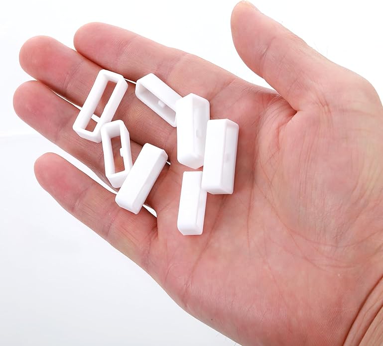 Xindojuz 9 PCS Watch Band Loop, White Silicone Magic Band Clips, Rubber Watch Strap Bands Holder Retainer Keepers Fastener Rings Replacement for Smartwatch Accessories Forerunner Bands (18/20/22 mm)