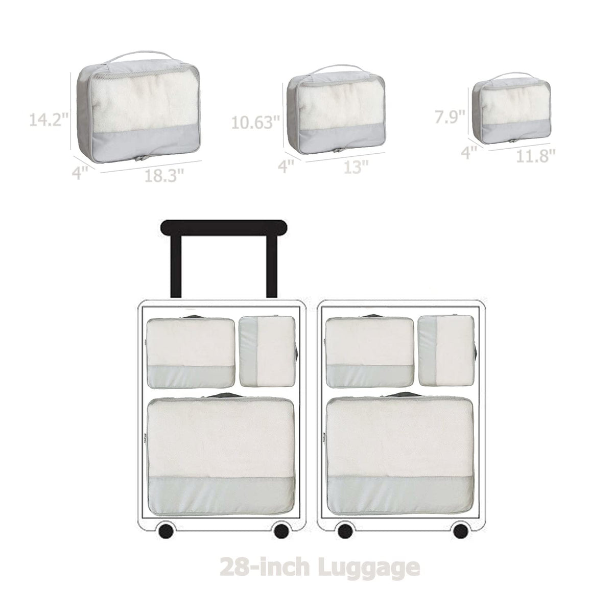 DoubleTrip Packing Cubes for Suitcases Carry on Luggage Organizer 6 Set Travel Accessories Lightweight Storage Bag Space Saver Clothes Pouch Large