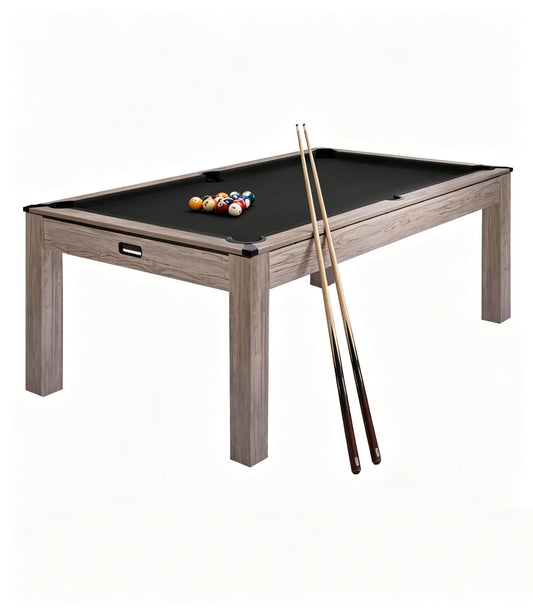 Garvee 7FT Professional Pool Table Set for Adults, Billiard Table Set with Complete Accessories - Rustic Grey Game Table with Black Cloth,Ideal for Home Game Room & Parties