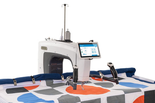 Q'nique 16X Elite Longarm Quilting Machine with Cutie Tabletop Quilting Frame | Free Motion Quilting Setup for Home Quilters and Crafters | The Grace Company