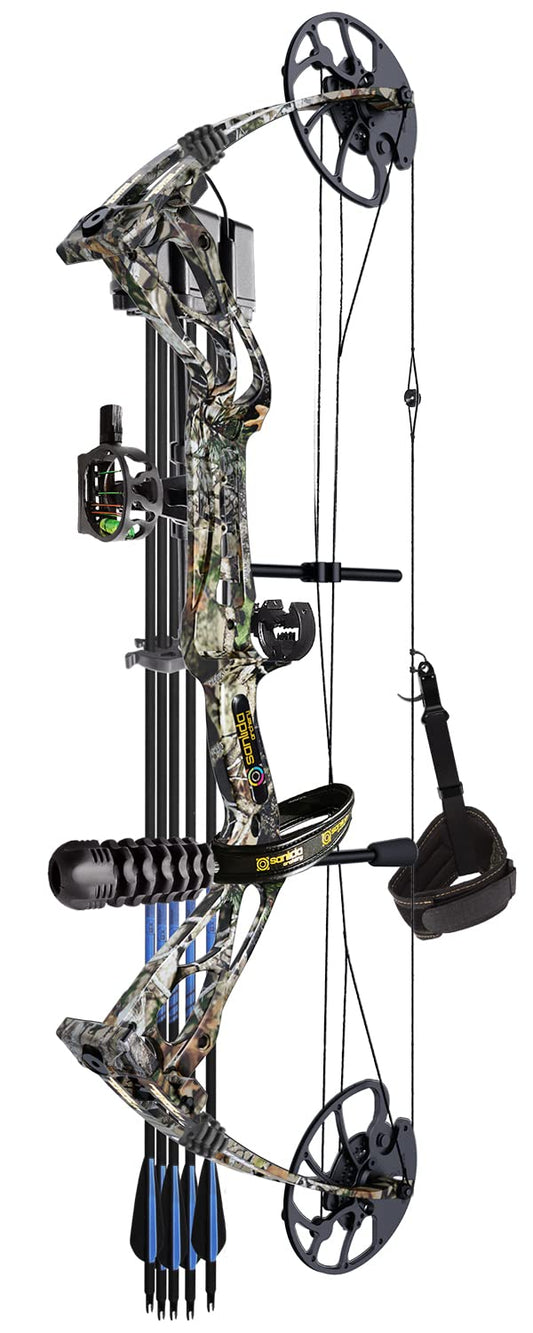 Sanlida Archery Dragon X8 RTH Compound Bow Package for Adults and Teens,18”-31” Draw Length,0-70 Lbs Draw Weight,up to IBO 310 fps,No Bow Press Needed,Limited Life-time Warranty,RH Only