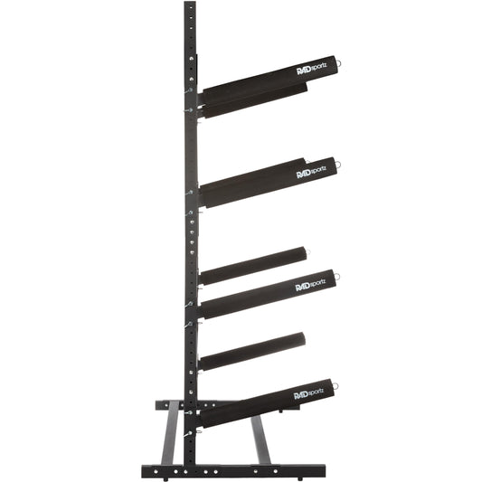 RAD Sportz Kayak Storage Rack - 4-Level Freestanding Adjustable Stand with Padded Arms and 400lb Capacity for Canoes, SUP, or Paddleboards (Black)