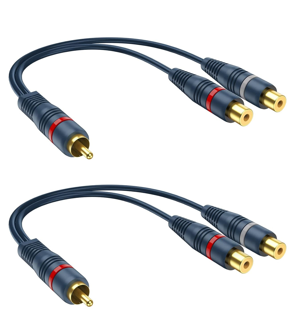 1 2 2 Pack, 0.2m/8inch RCA Splitter Male Female RCA Y Splitter Cable Audio Video Adapter Extension Cord for Subwoofer