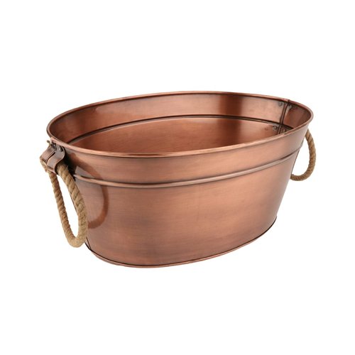 G.E.T. BT-1712-ACPR Copper Beverage Tub with Rope Handles, 3 Gallon