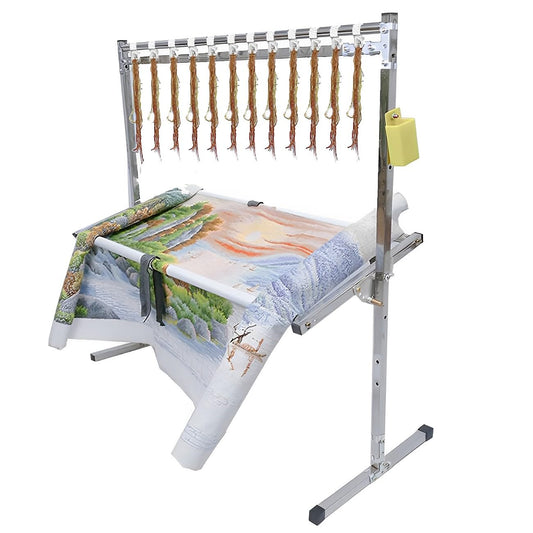 SDVantage Cross Stitch Frame Stand - Adjustable Embroidery Stand for Needlework, Stainless Steel, Floor Frame for Tapestry and Craft Sewing, Lap Table Design, Portable and Sturdy