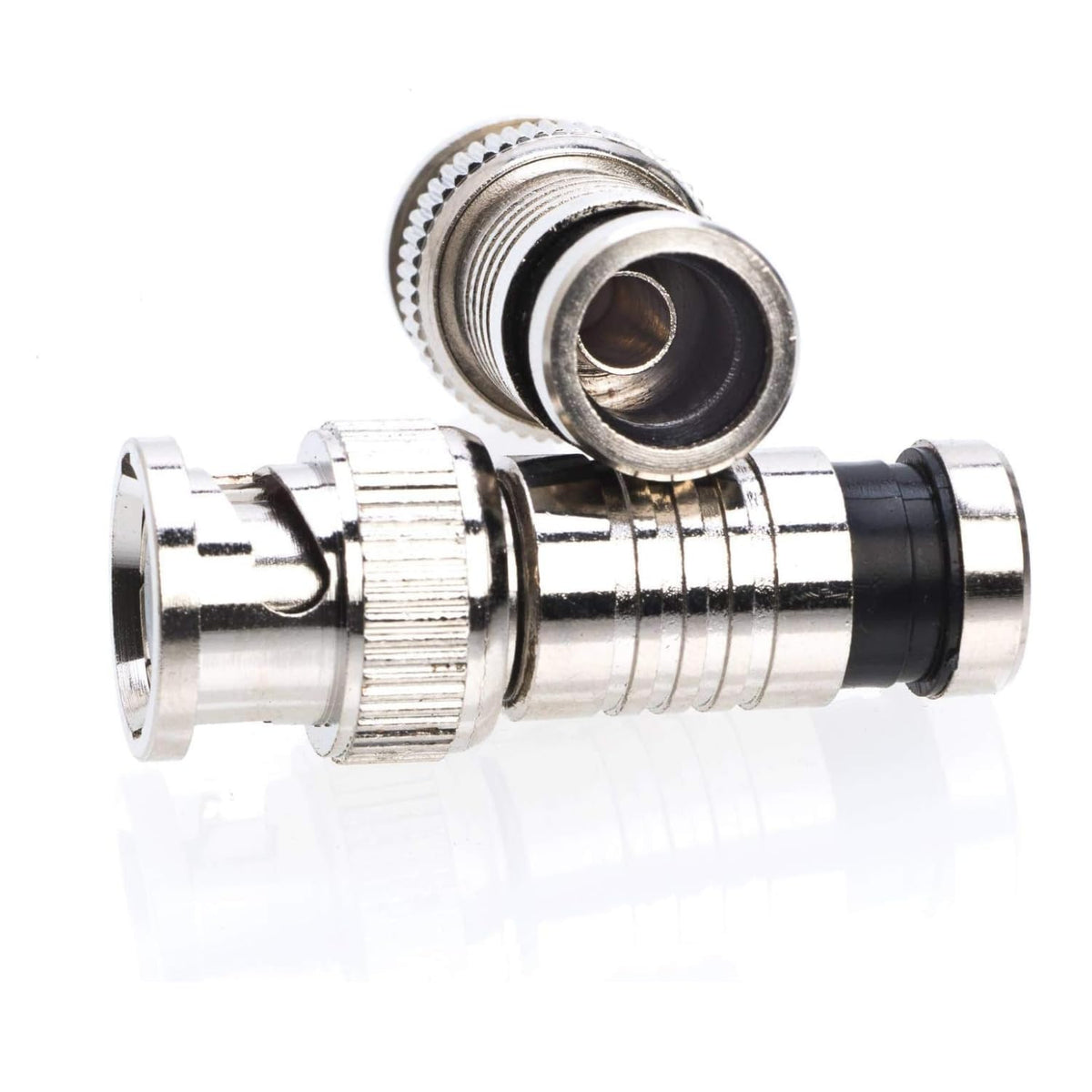 RG59 360 (50 BNC Compression Connector Fixed Pin, All-Metal Nickel-Plated, Radial Compression for Secure Signal