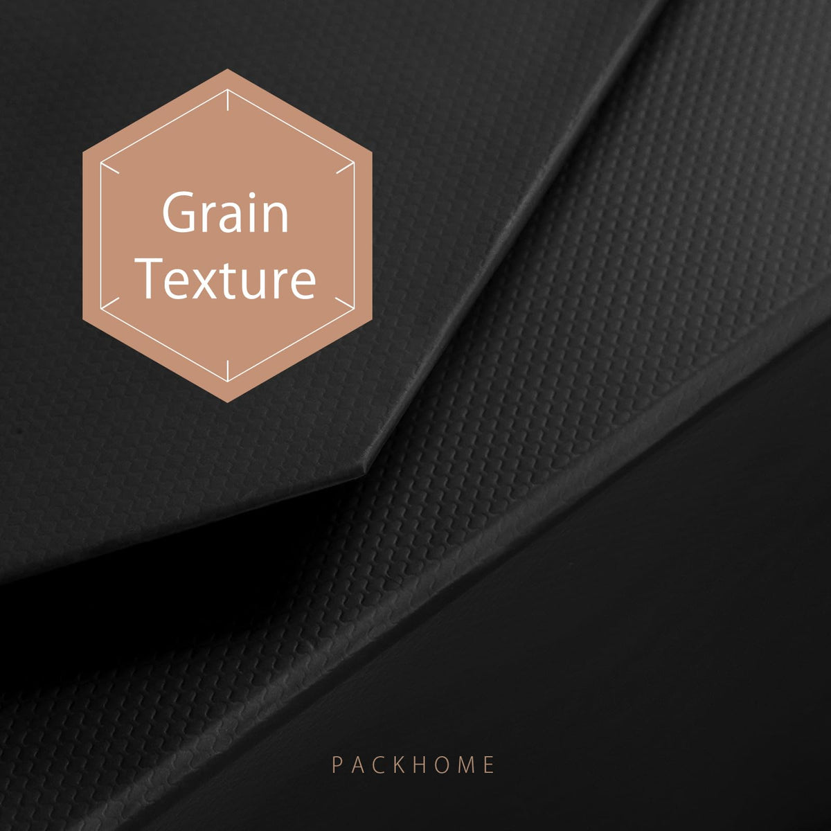 PACKHOME 6 Gift Boxes 9x6.5x3.8 Inches, Rectangle Collapsible Boxes with Magnetic Lids for Gift Packaging (Matte Black, Grain Texture)