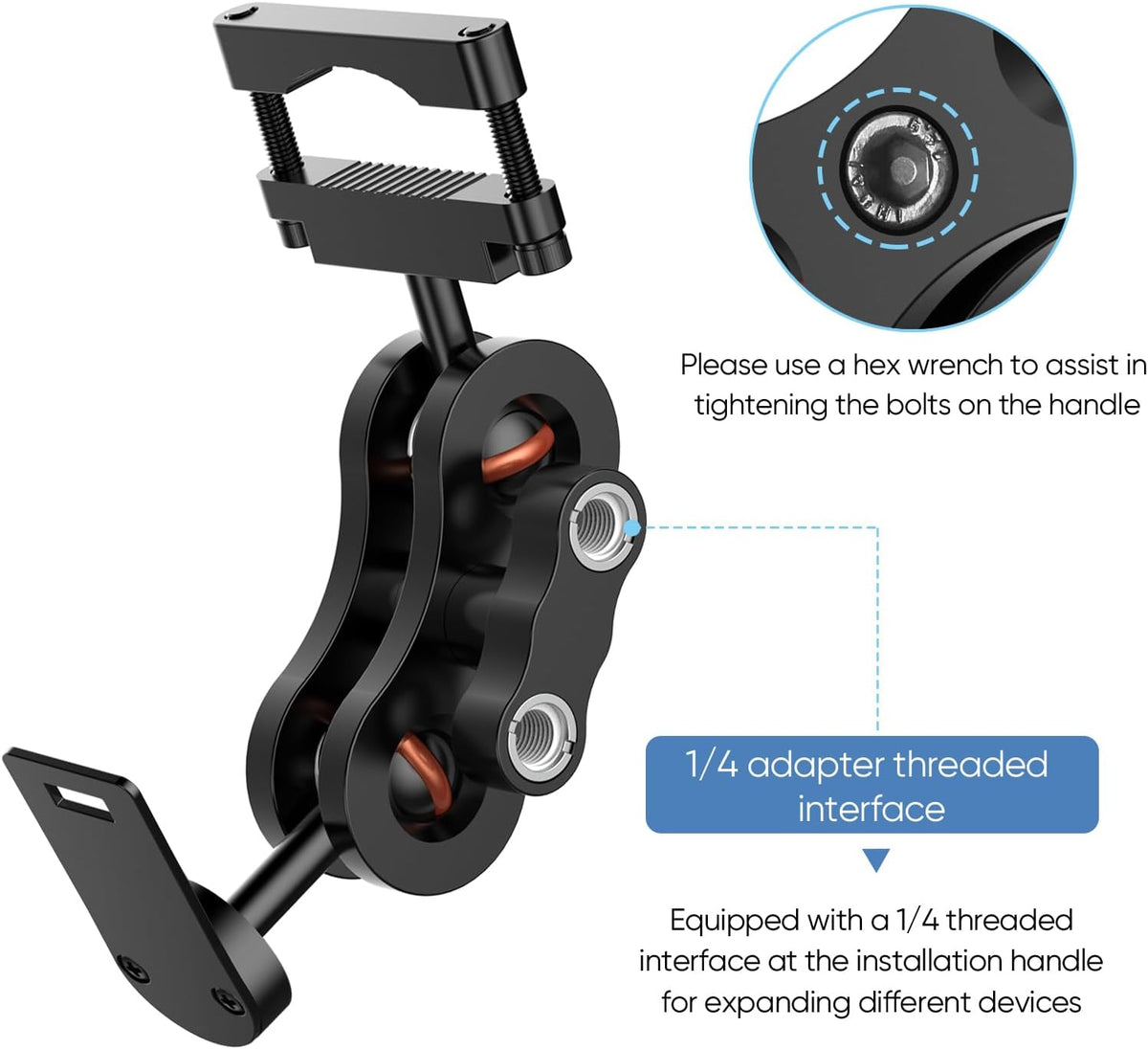 xsaaczm Radar Detector Mount Rearview Mirror Bracket,Car Truck Mirror Radar Mount Bracket,Aluminum Rearview Mirror Rod