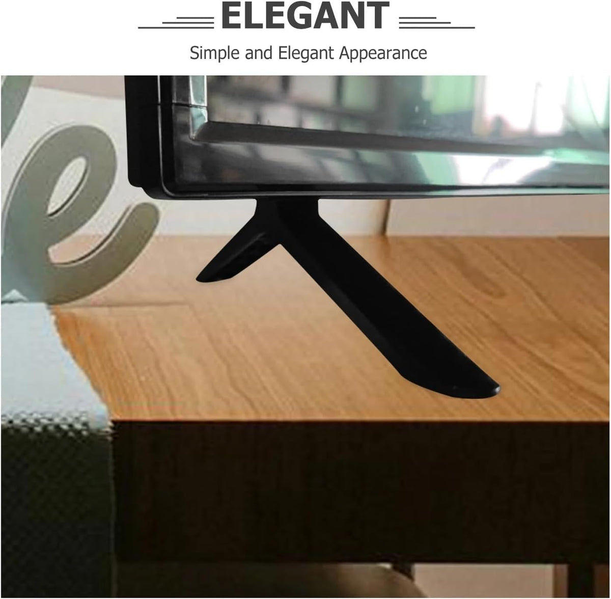 THUVIJDN Black Tv Base Stand Replacement Feet Pedestal Televisions Legs Mounts Smart Tvs Table Top Desktop Universal Pp