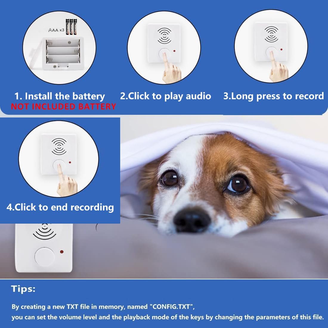 XLW 16 Items,etc-White-2P Minutes Voice Recorder for Stuffed Animals,Voice Box for Recordable Presents Button Sound Box
