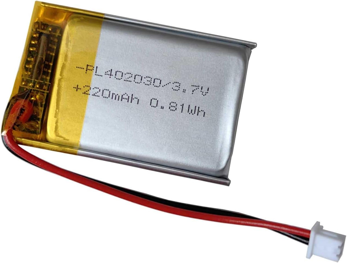 XINLANTECH 3.7v 402030 220mAh PH1.25/2p Headset, Watch,MP3 2Pack Rechargeable Lithium Polymer Replacement Battery