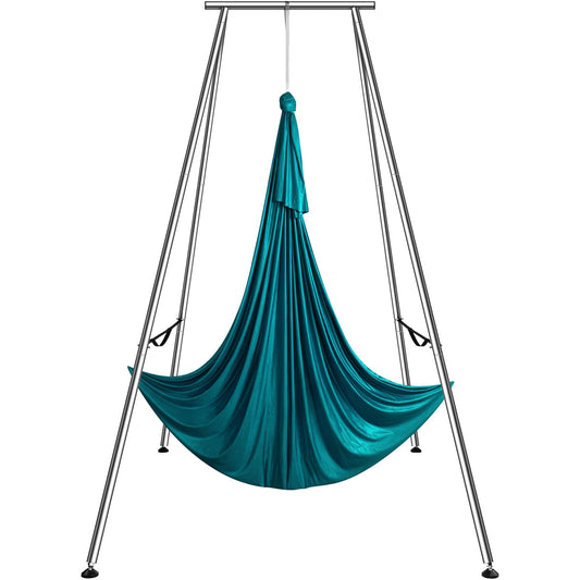 VEVOR Yoga Swing Stand & Hammock, 9.67 ft Tall, Professional Aerial Yoga Setup with 6.6 Yards Swing, Supports Up to 551.15 lbs, Ideal for Both Indoor and Outdoor Use, Green