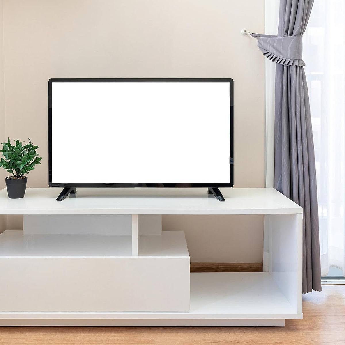 SUPVOX Tv Stand Base Bracket with Screws, Black Tabletop Tv Support Stand for LCD LED Flat Screen Replacement, Stable