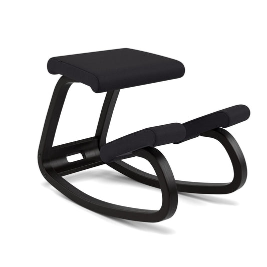 Varier Variable Black/Black Ergonomic Office Kneeling Chair for Desk – Back Pain Relief, Rocking Seat for Home, Study & Posture Support – 10 Year Manufacturer Warranty