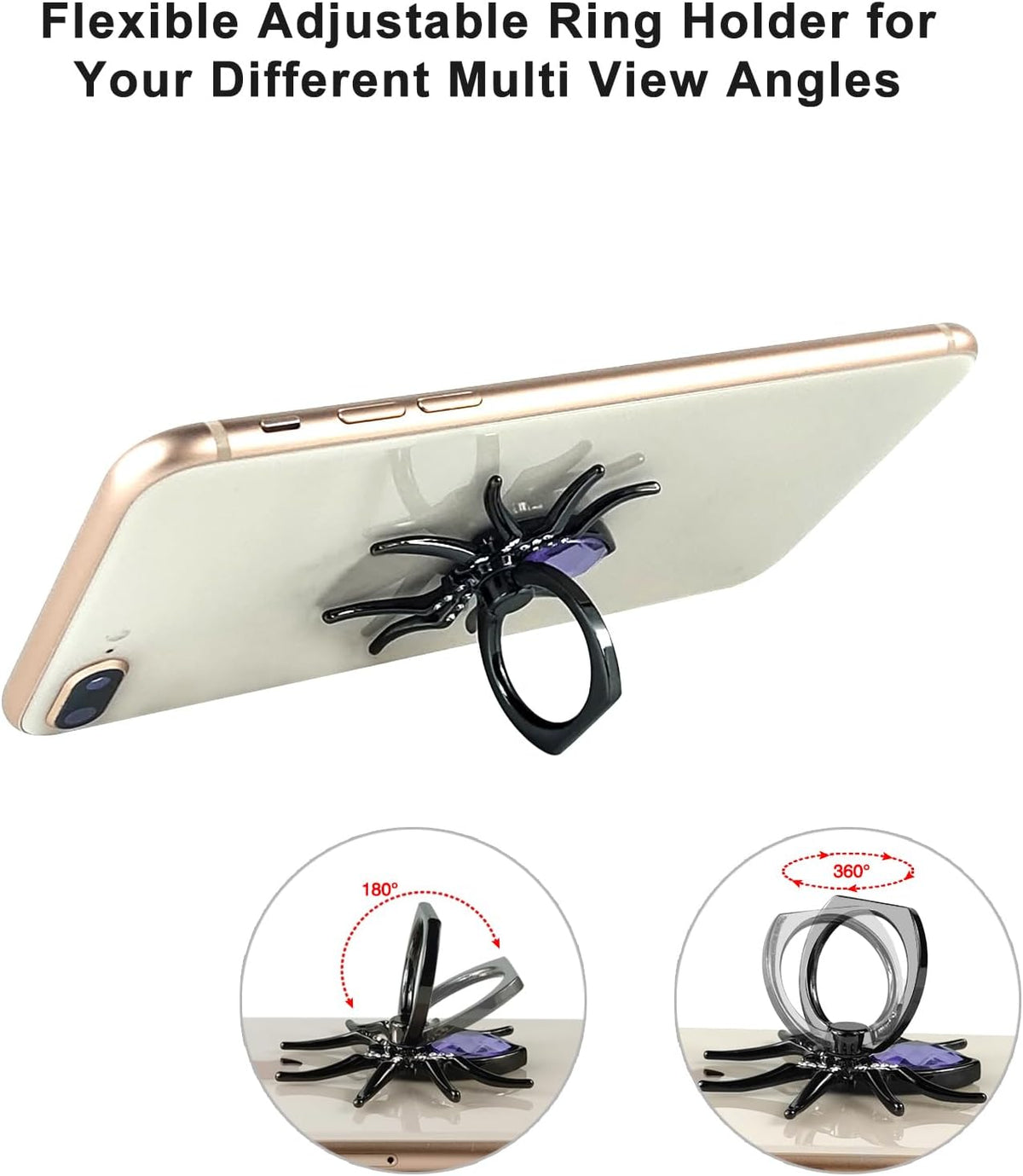 Aircawin 2pcs 4pcs Spider Cell Phone Finger Holder Stand,Cute Cool Phone Ring Holder Stand Animal Phone Grip Kickstand