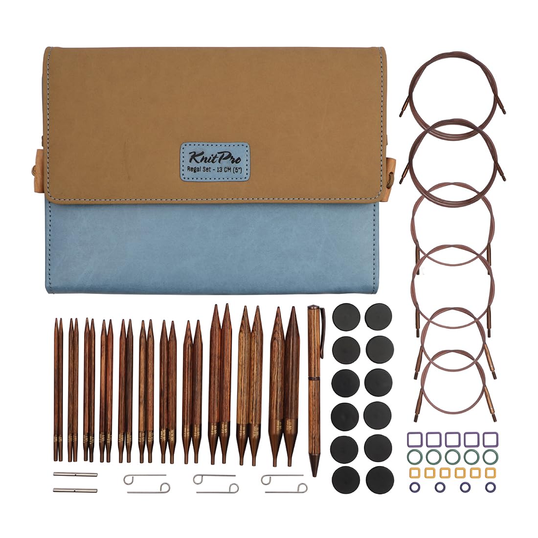 KnitPro Ginger Regal Interchangeable Needle Set 5" (13cm) | 11 US Sizes (4 to 17)