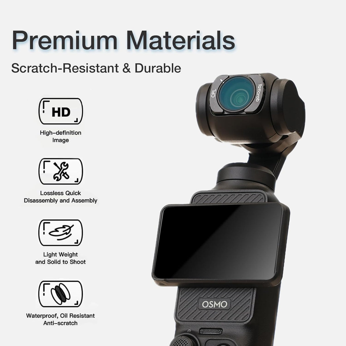 Yaticrab ND2-32 3 5-Stop Magnetic Variable & CPL Filters for DJI Osmo Pocket Accessories, Adjustable ND +