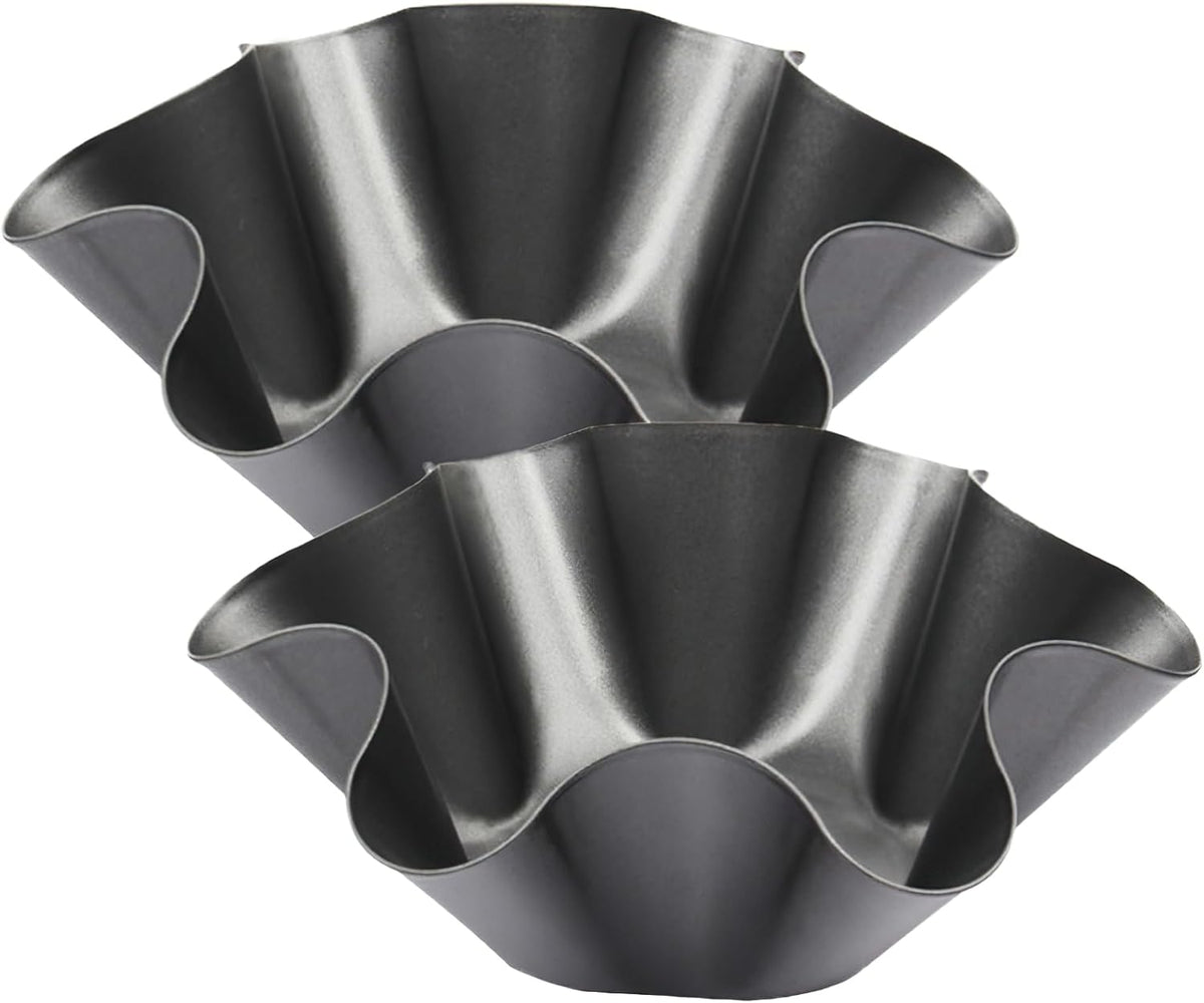 Skiennix Nonstick Taco Shell Bowl - 2 Pack Carbon Steel Tortilla Maker for Baking & Frying