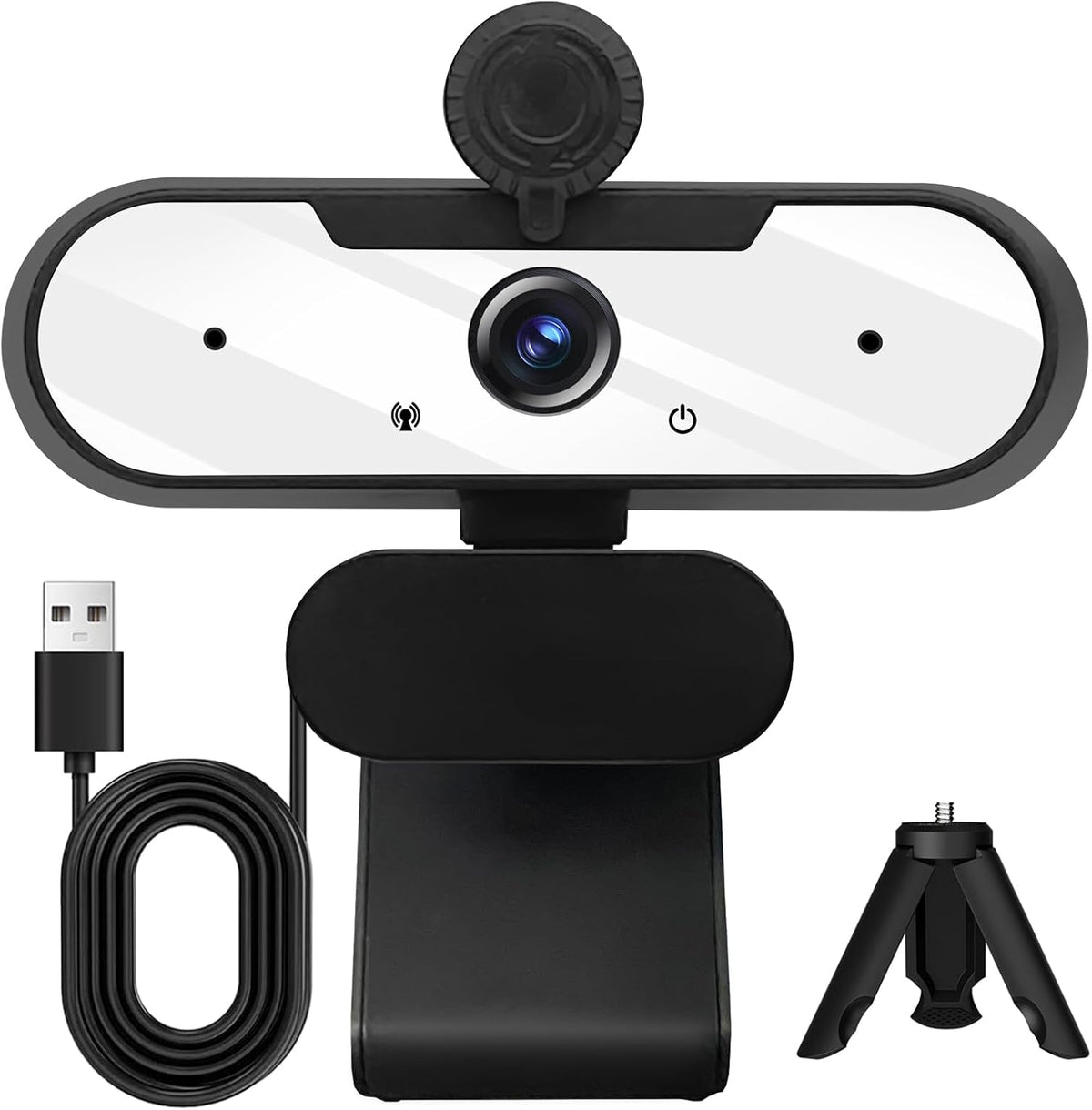 MTORED 1080P USB HD Video Webcam and Wide Angle Camera with Built-in Microphone and Rotatable Tripod,for Laptop