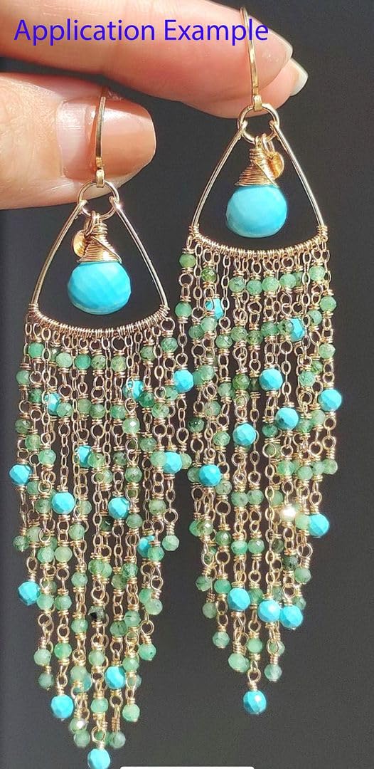Adabele 30 Inch Natural Chrysocolla Healing Gemstone 4mm (0.16 Inch) Tiny Small Faceted Round Loose Beads Stone Spacer (180-200pcs) for Craft Jewelry Making GK4-16