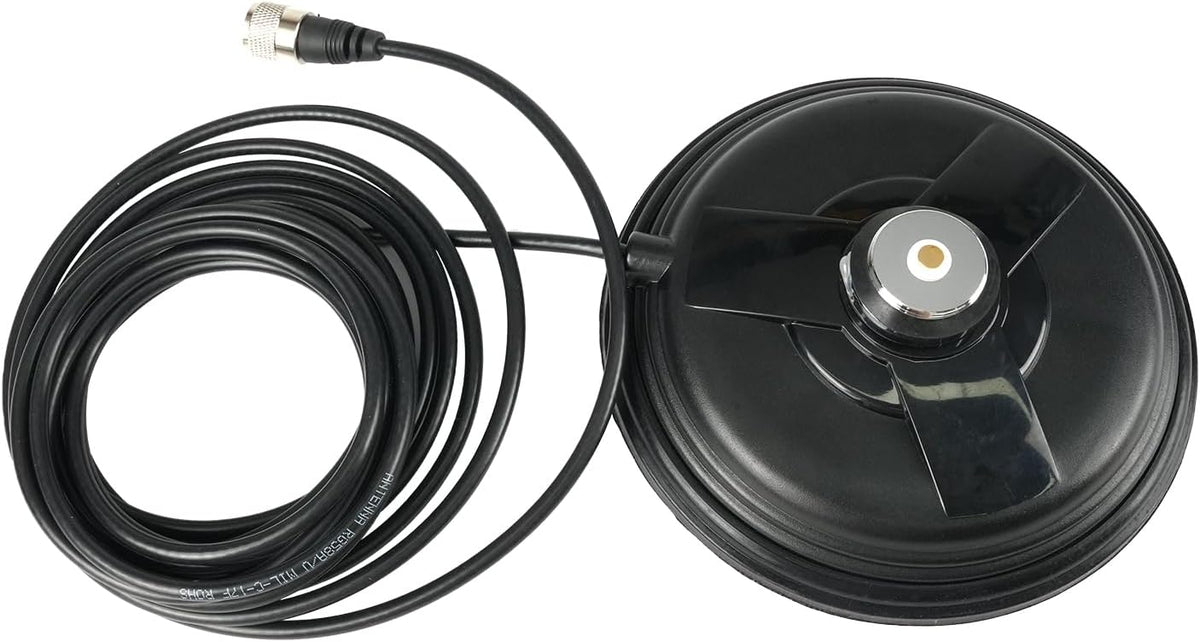Retevis 16.4ft SL16.J,150mm Radio(1 Pack) Mobile Antenna Magnetic Mount Base with NMO Connector,Mobile Radio Antenna