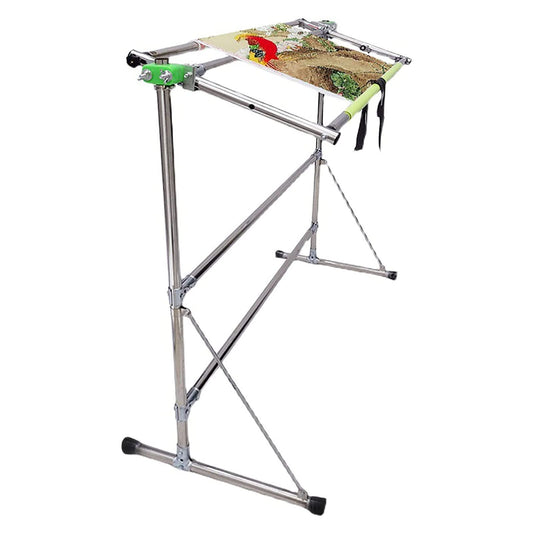 Stainless Steel Cross Stitch Frame, Adjustable Embroidery Hoop Holder, with 2 Levels Adjustable Height and Back Angle 25°, No-Bend Design, for Arts Crafts Sewing Nee