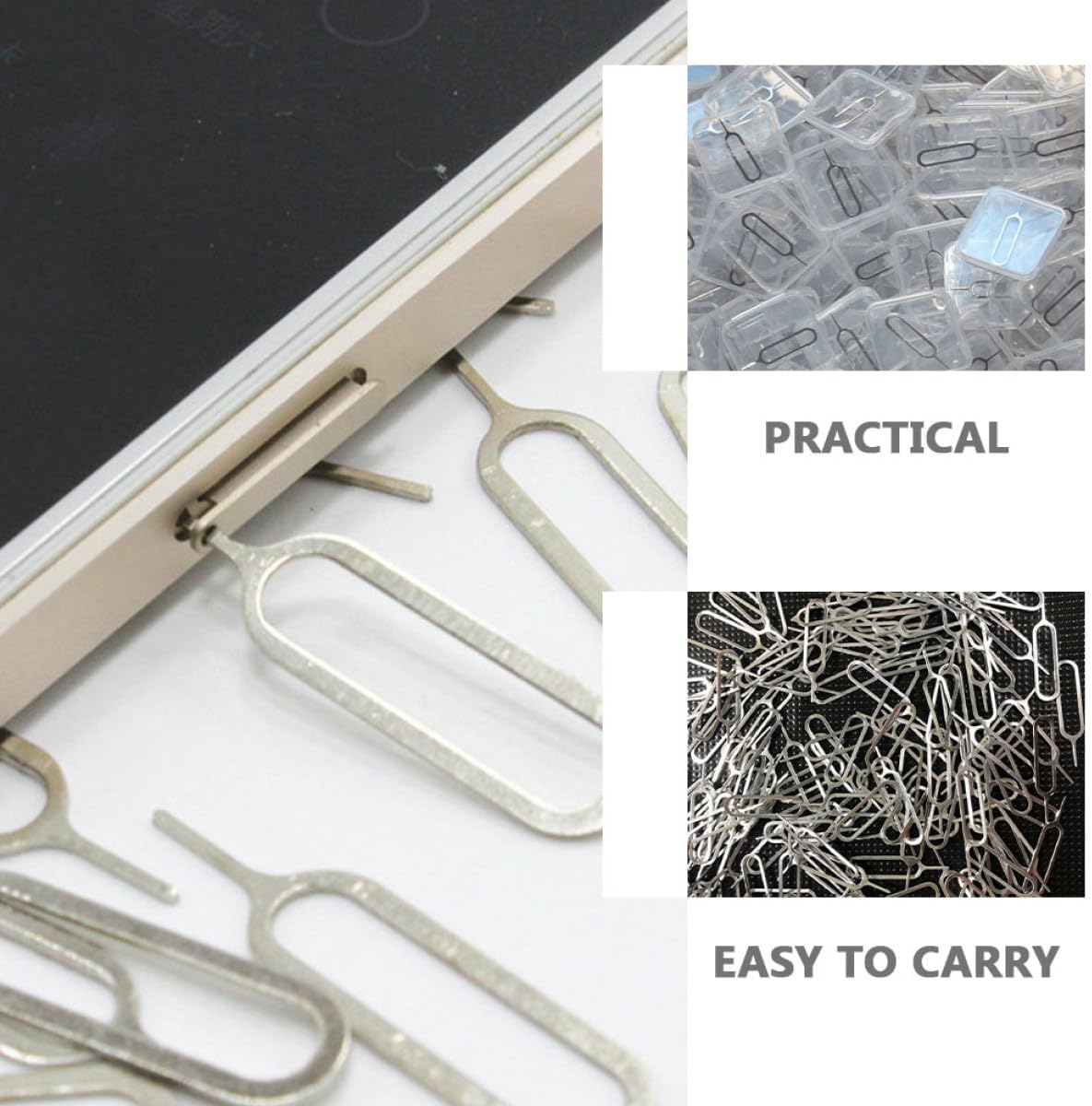 Adorainbow 400pcs Universal Sim Card Ejector Pins for Smartphones, Mobile Phone Sim Tray Removal Tools Compatible