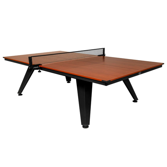STIGA Ultra Indoor Table Tennis Table – 18mm Woodgrain Ping Pong Table with Steel Frame, Tournament Net & Post, Adjustable Leg Levelers, Modern Furniture-Style Design