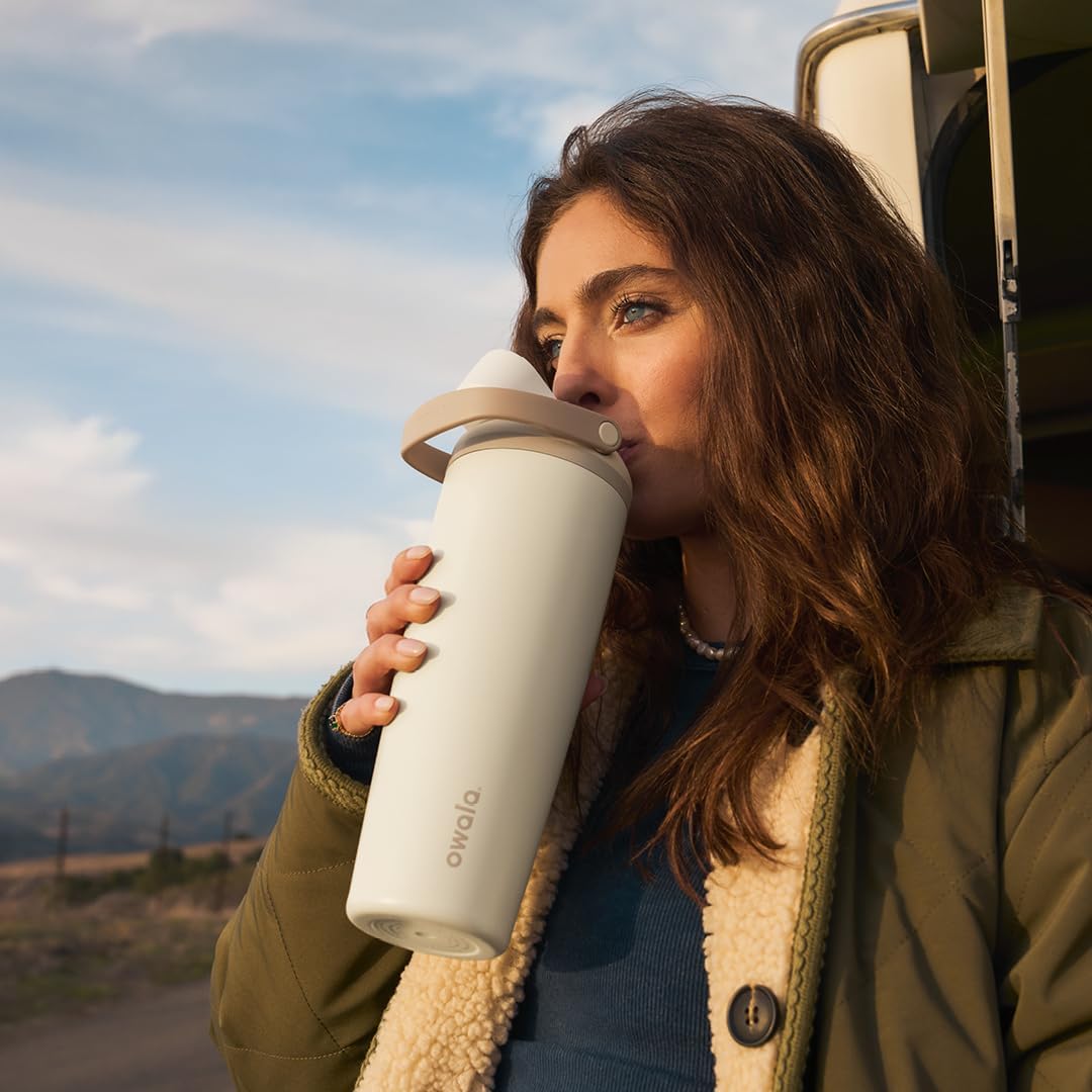 Owala FreeSip Sway - 40-Oz. Stainless Steel Water Bottle - Tan (Lightly Toasted)