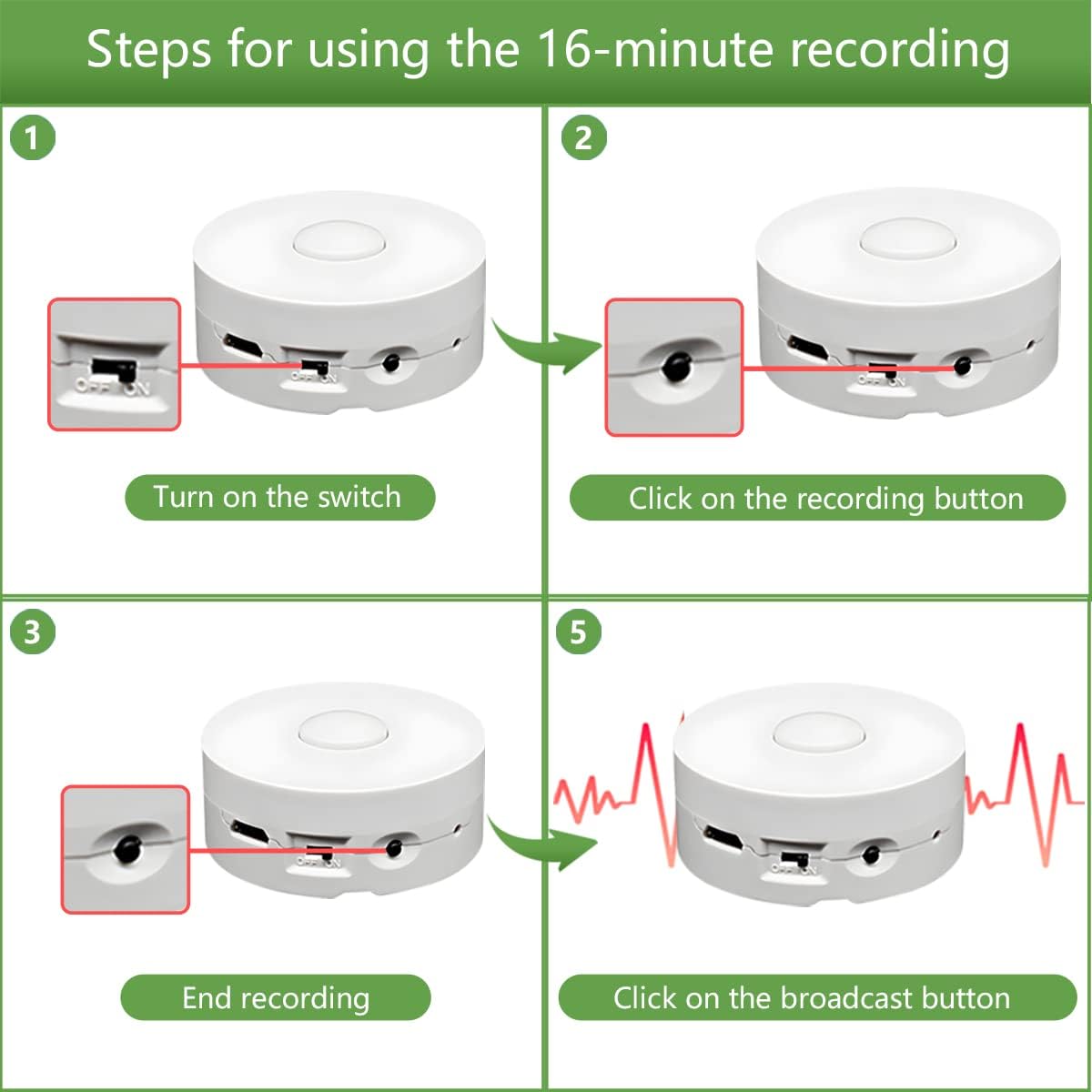 XLW Recorder,16Min Pillow.16MB (2P Voice Voice Recording Button for Stuffed Animals, Bear,Crafts Record Custom Messages