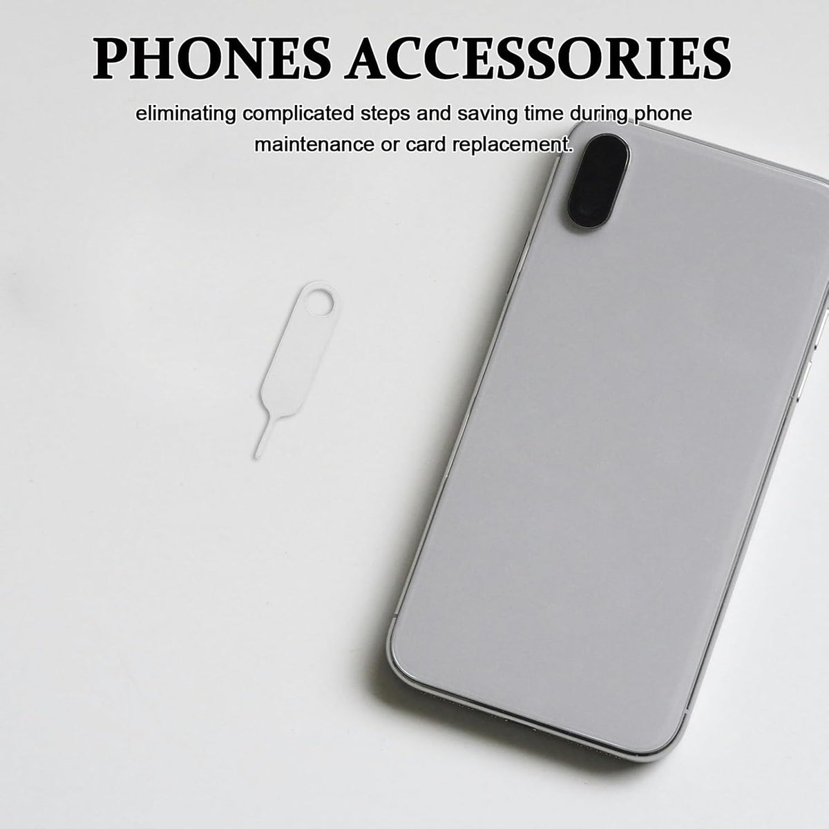Adorainbow 500pcs Universal Stainless Steel Sim Eject Pin and Sim Card Remover Tool for Mobile Phones Compact Portable