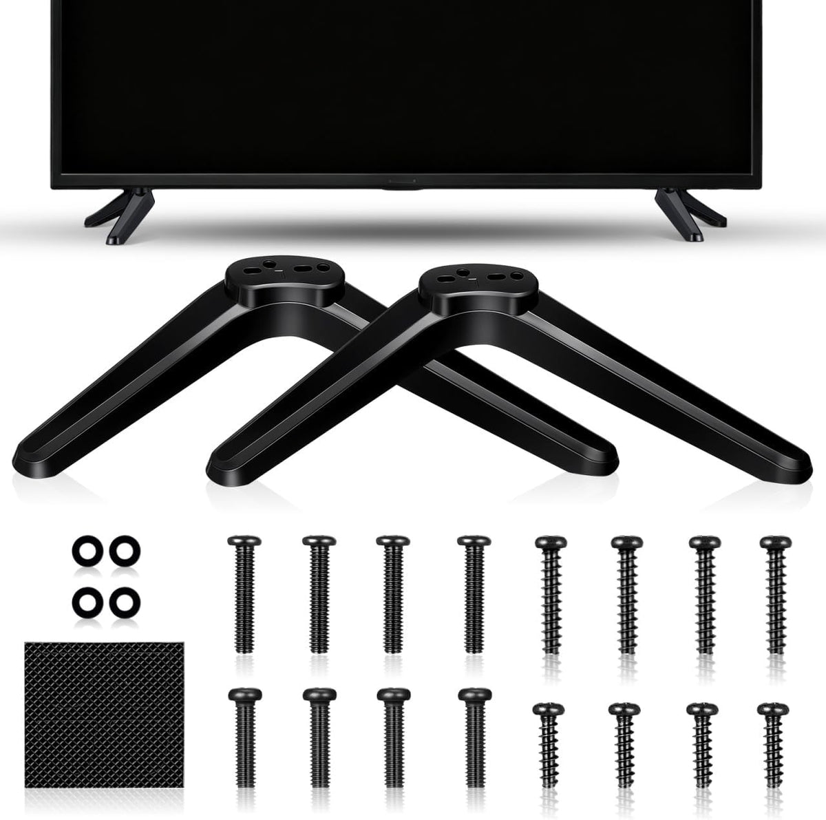 STOBOK 2pcs 32-55 Inch Universal Tv Stand Legs with Screws Tabletop Bracket Compatible with Roku Screens Plastic Tv