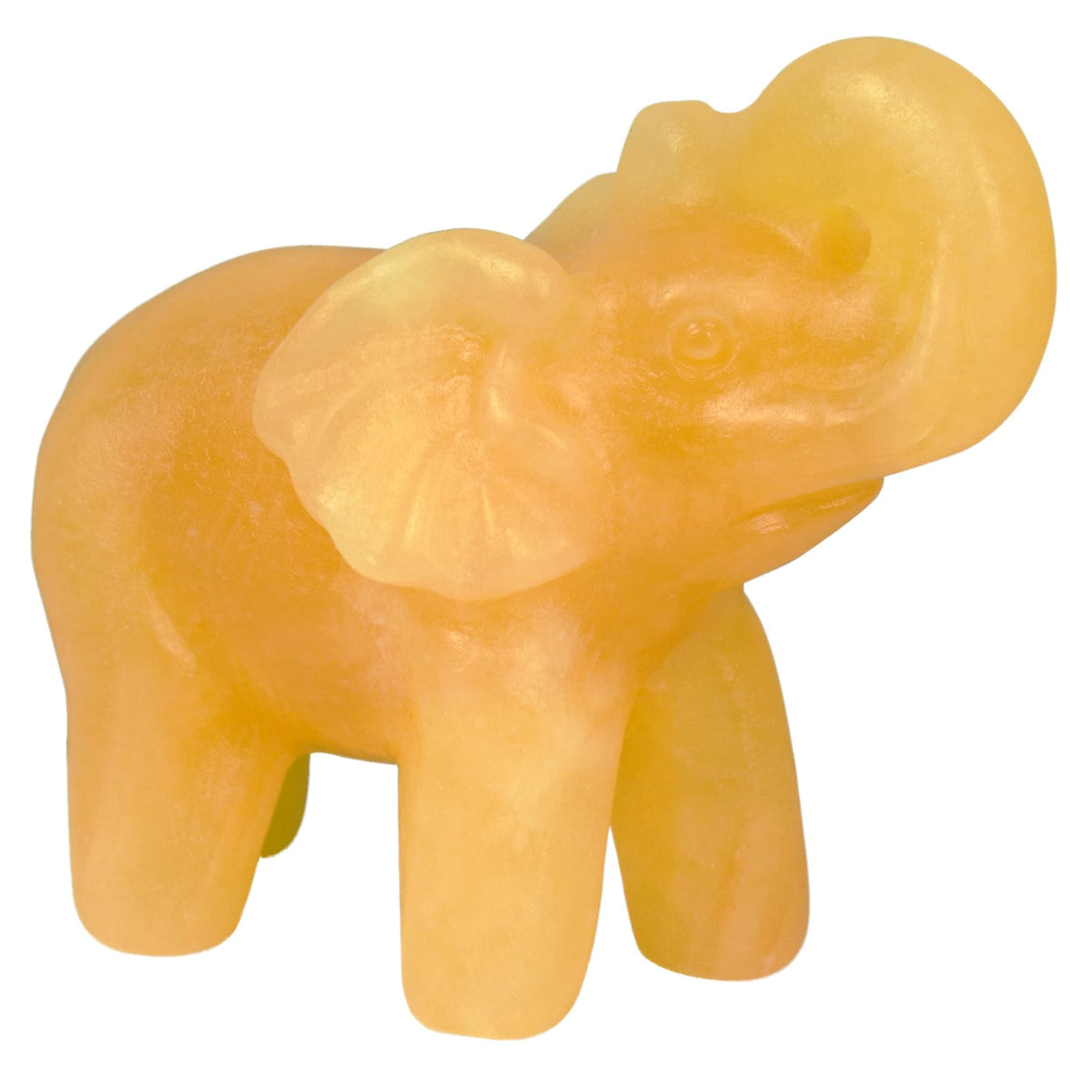 Hguxmcu 2 Inch Yellow Jade Crystal Elephant Sculpture Handcrafted Healing Stone Animal Figurine Spiritual Home Decor Lucky Charm Gift for Wealth Success Positive Energy and Meditation Lovers