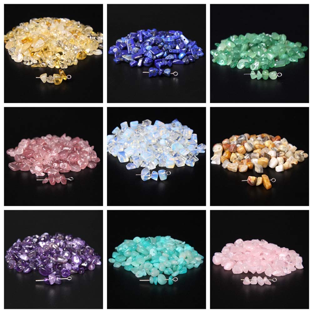 Natural Chip Stone Beads Unakite 5-8mm About 400 Pieces Irregular Gemstones Healing Crystal Loose Rocks Bead Hole Drilled DIY for Bracelet Jewelry Making Crafting (5-8mm, Unakite)
