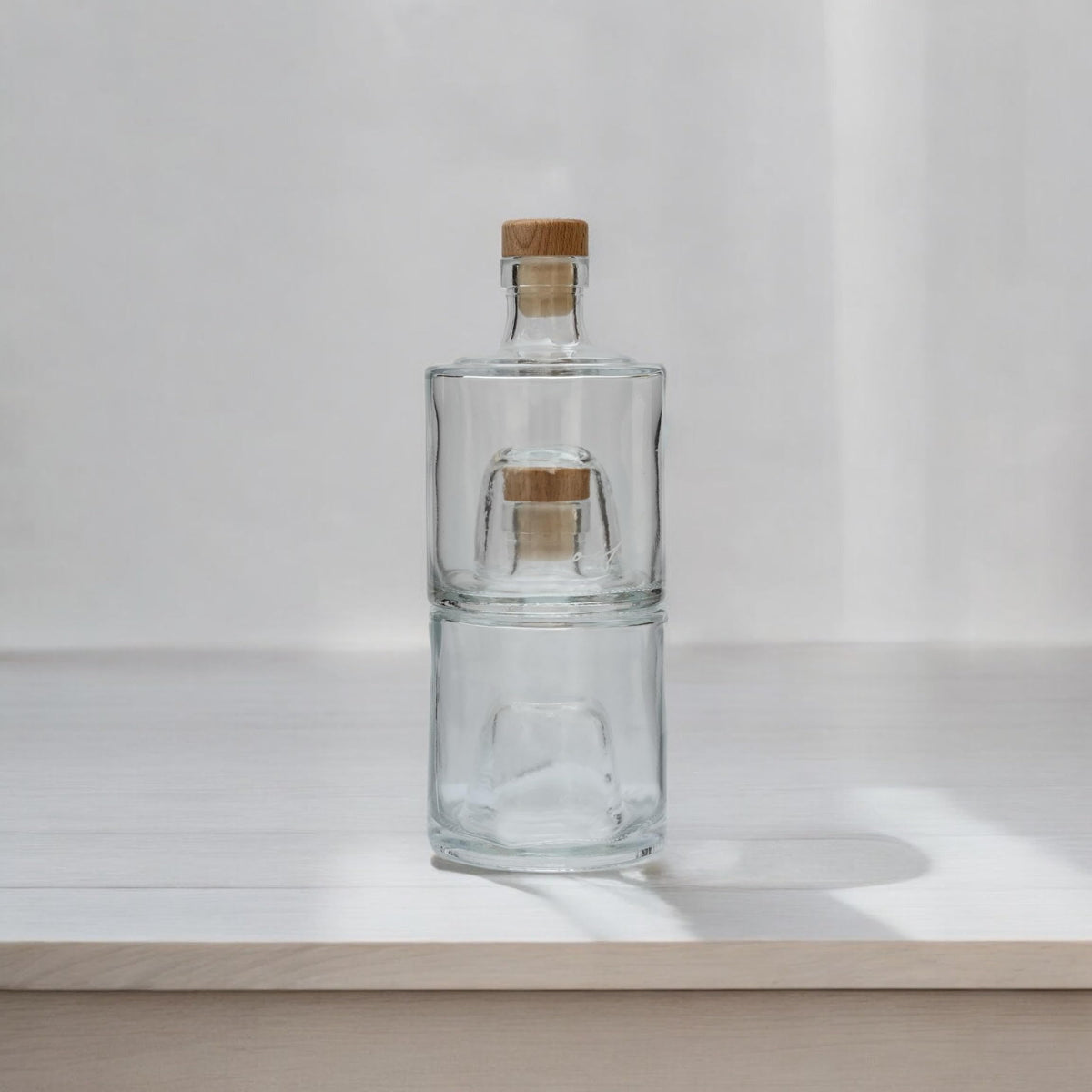 Oil and Vinegar Glass Dispenser Set, 8oz Bottles with Cork Lid - Handcrafted, Premium Quality, Eco-Friendly