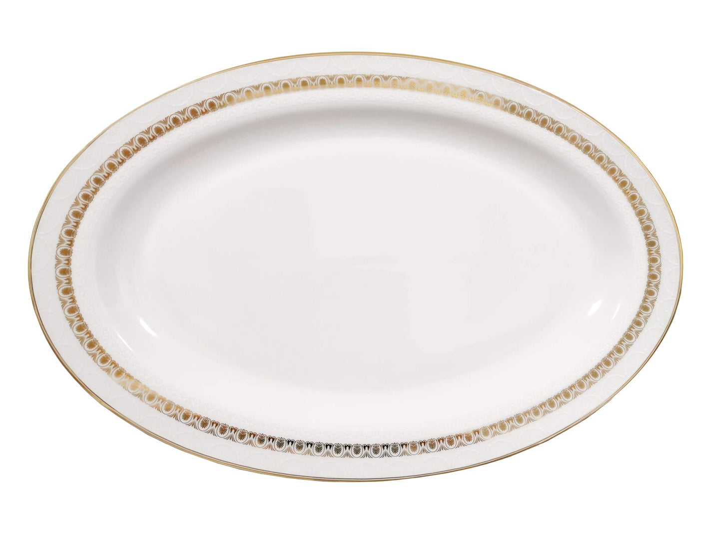Stylish and Elegant 57 Pieces Bone China Dinnerware Set Service for 8 People - Gold