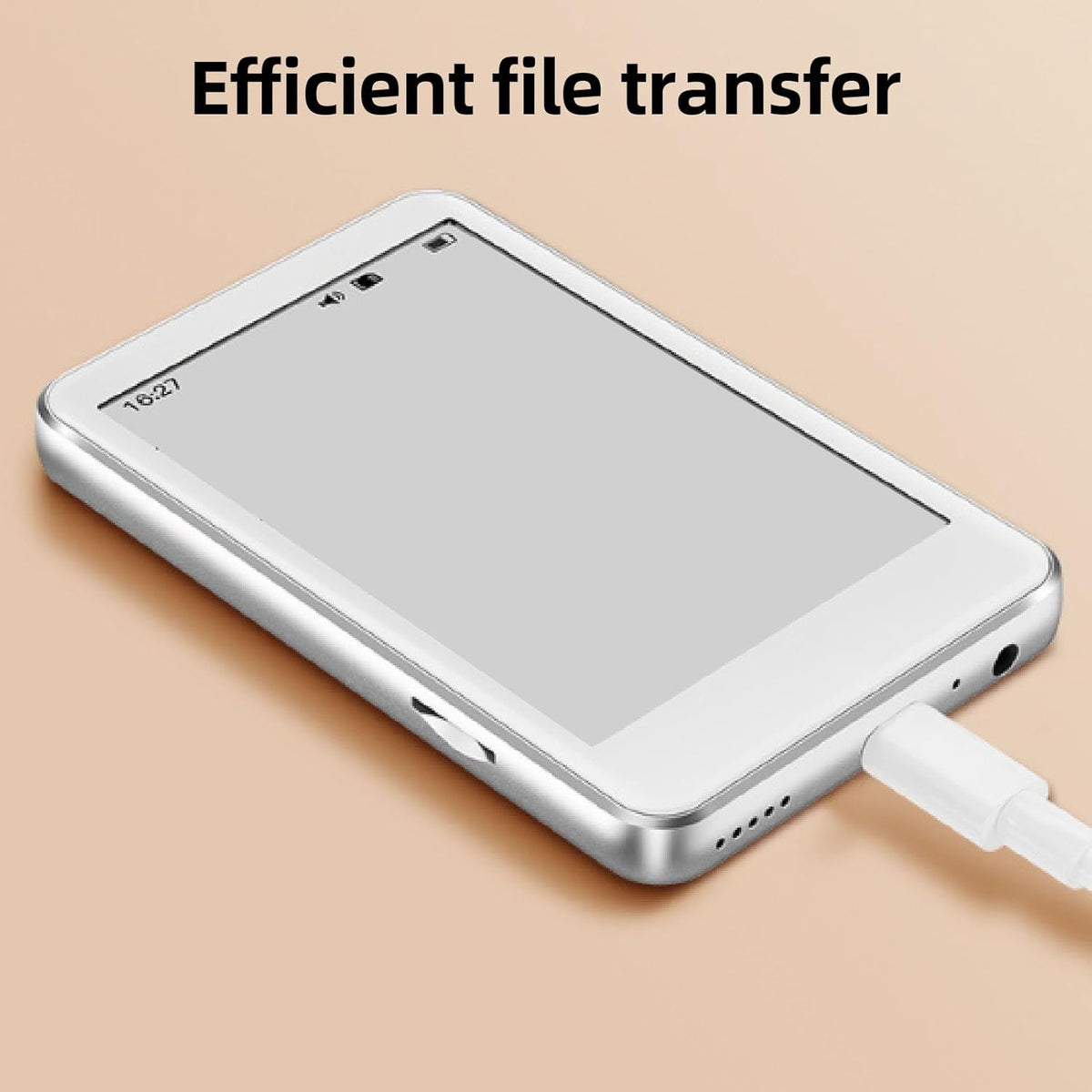 XUMIUZIY MP3 2.7in Player, HD Ink Screen Music Player, Electronic Book HiFi Sound Type C Fast Charging for Home Outdoor