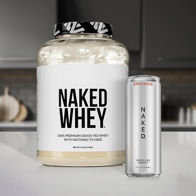 NAKED Strawberry Whey Protein Powder, Only 3 Ingredients, 25g Grass Fed Whey Protein Powder, Aid Muscle Growth & Recovery - 24 Servings